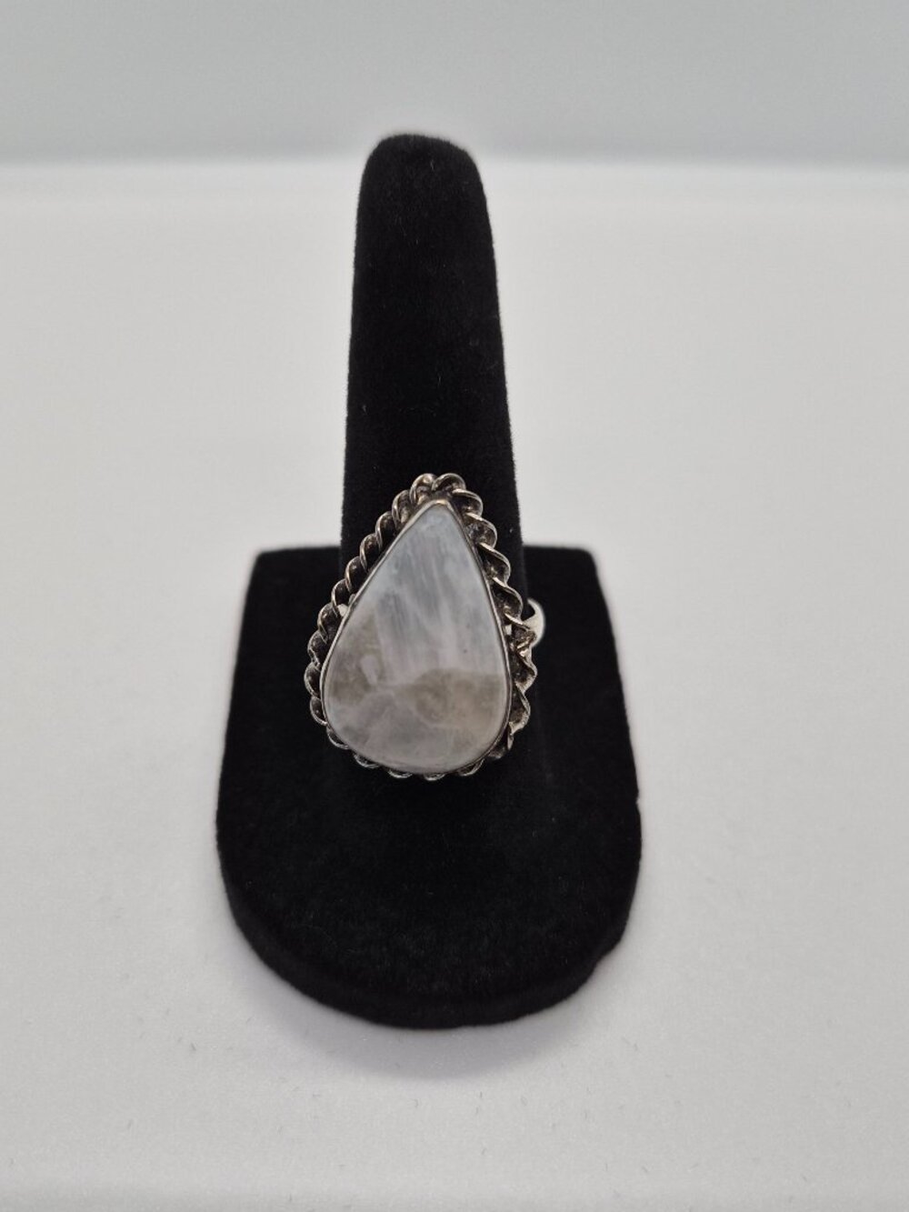 Sterling Silver 925 Moonstone Ring Large Pear